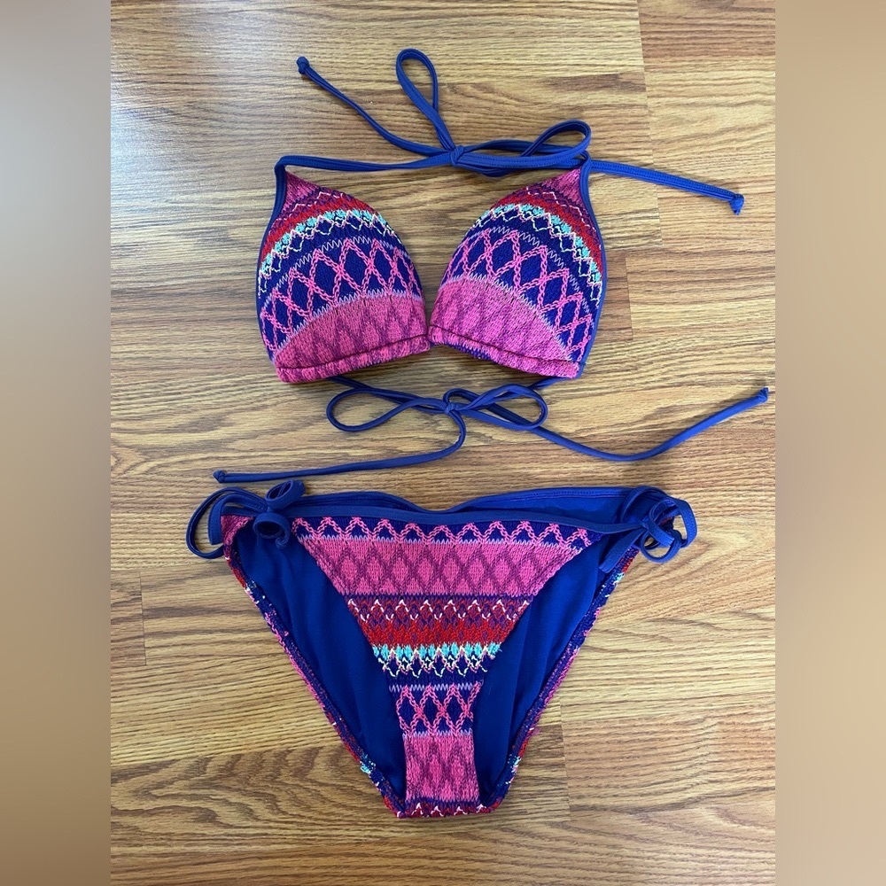 Hollister Crochet Boho Bikini Top and Bottom
